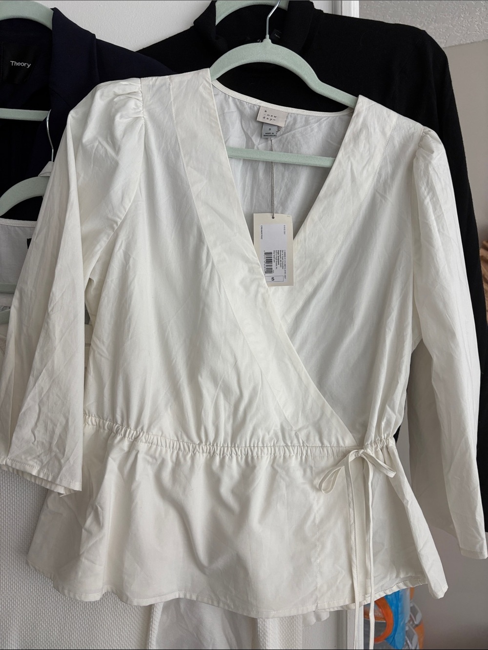 a new day White Wrap Peplum Blouse